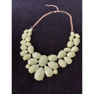Light Mint Green Statement Bib Goldtone Chunky Necklace